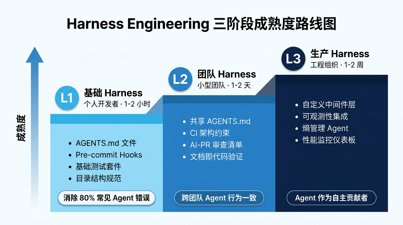 Harness Engineering 三阶段成熟度路线图