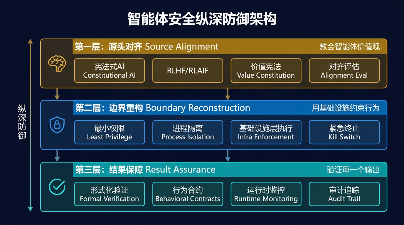 Agentic AI 三层安全框架架构图