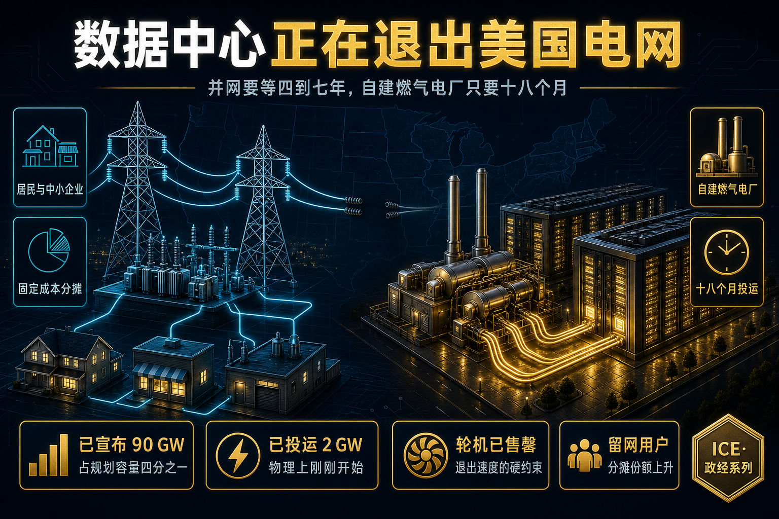 数据中心正在退出美国电网