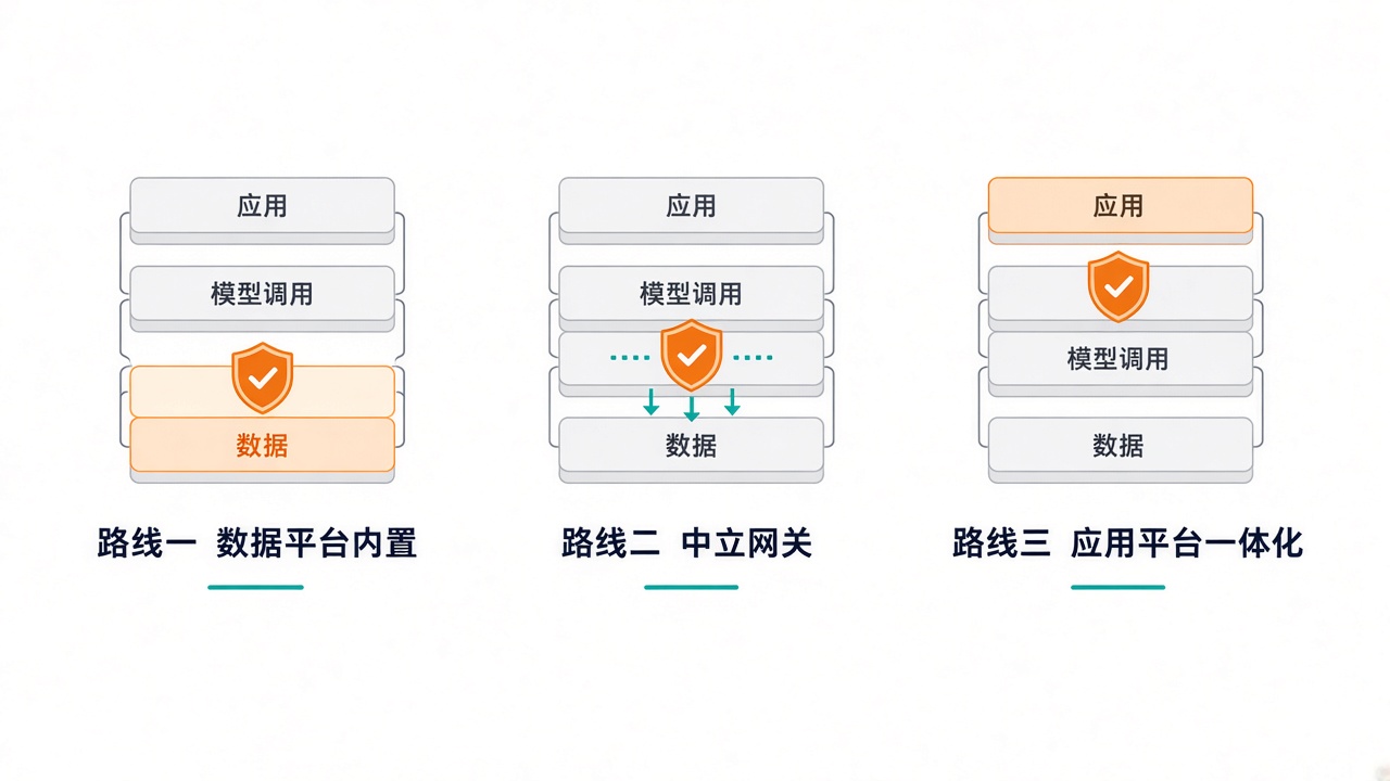治理层的三种位置:数据平台内置、中立网关、应用平台一体化